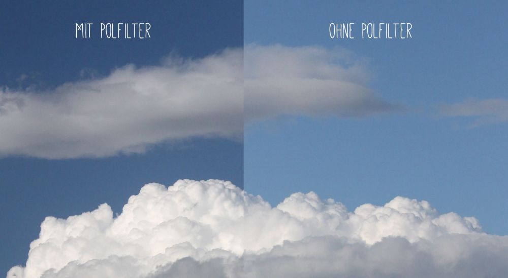 Wolken mit und ohne Polfilter