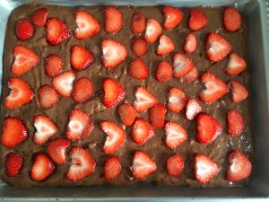 Brownies mit Erdbeeren