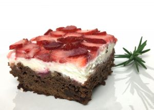 Erdbeer-Brownies mit Sahnequark