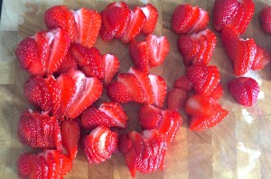 Erdbeeren für den Kuchen
