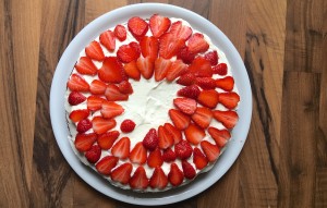 Erdbeeren auf Kuchen
