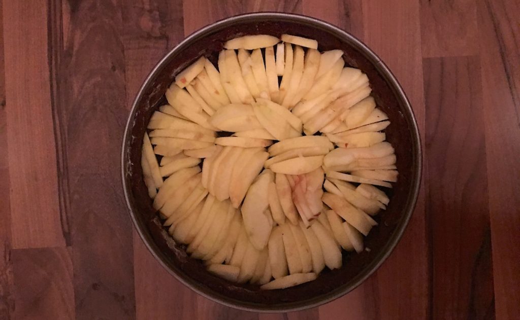 Apfel-Schoko-Pudding-Kuchen Zubereitung