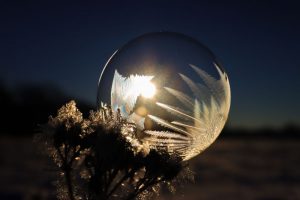Schönstes Foto 2021 gefrorene Seifenblase